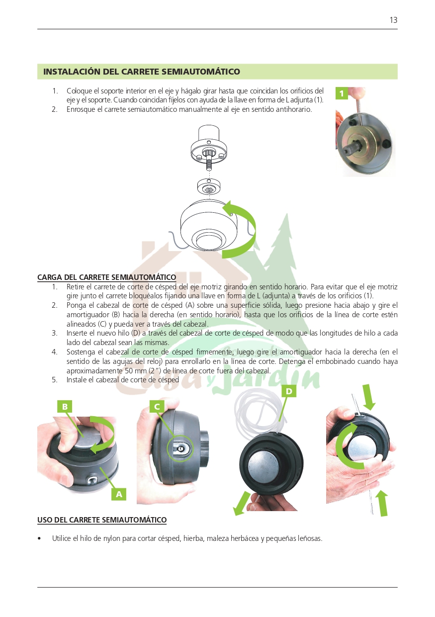 Manual de instrucciones Desbrozadora Mixury x-52